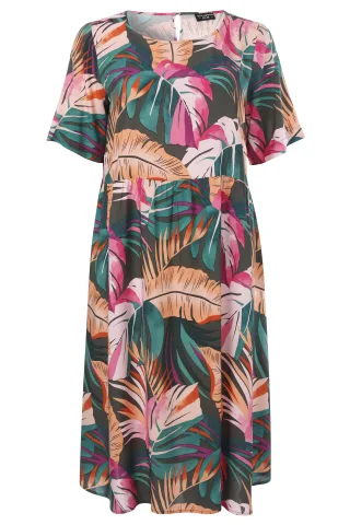 VIA APPIA DUE - Kleid Rundhals 1/2 Arm Druck rosmarin multicolor - Gr. - 50