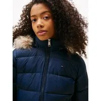 Tommy Jeans Steppjacke TJW BASIC HOODED DOWN JACKET EXT mit Logostickerei