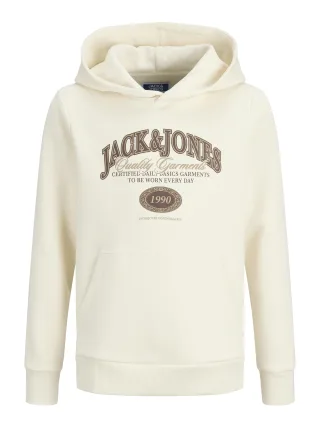 JACK&JONES - JJARI BRANDING SWEAT HOOD JNR antique white - Gr. - 164