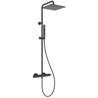 Ideal Standard Duschsystem Eco CTherm T25M mit Thermostat Stick-HB und eckiger Kopfbrause Silk Black A8492XG