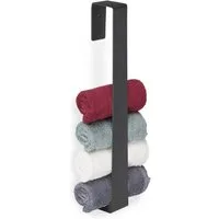 relaxdays Handtuchstange Handtuchhalter ohne Bohren schwarz