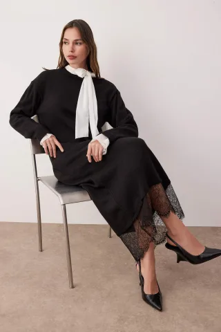 Langes, flaches Maxikleid für Damen, lässig/lässiges A-Linien-Hijab-Kleid