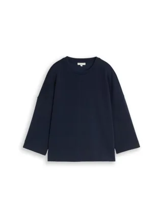 Tom Tailor - Loose Fit Sweatshirt mit 7/8-Arm sky captain blue - Gr. - L