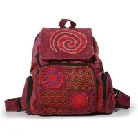 KUNST UND MAGIE Rucksack Kunst und Magie Bunt Hippie Rucksack "Spirale" Stonewashed Nepal Goa