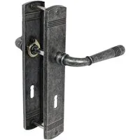 Häusler Onlinehandel GmbH Türbeschlag Türbeschlag 1659 Helena LS Antik Grau Türklinke, Festdrehbar gelagert mit Rückholfeder zur Schlossentlastung