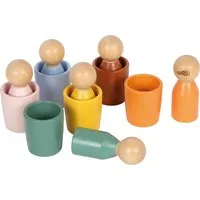 Small Foot Steckspielzeug Sortierbecher Montessori mit Figuren
