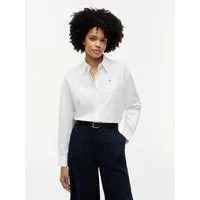 Tommy Hilfiger Hemdbluse SUMMER POPLIN LS BOXY SHIRT Baumwolle, Boxy Fit