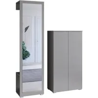 OTTO home Garderoben-Set PARIS/ TOKYO, (Komplett-Set, 2-St), Garderoben-Set Breite 130cm, moderne grifflose Flurmöbel Kleiderstange