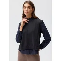 People Wear Organic Pullunder blau uni GOTS zertifiziert
