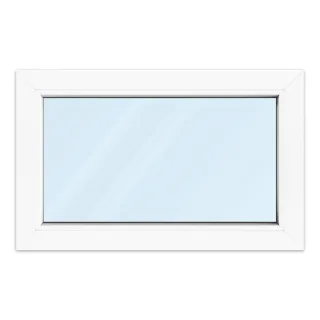 Kellerfenster 80x50 cm, Kunststoff aluplast IDEAL® 4000, Weiß, 800x500 mm, einteilig festverglast, 2-fach Verglasung, individuell konfigurieren