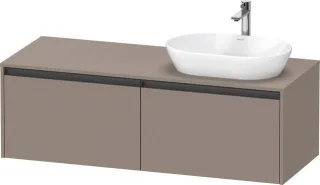 Duravit Ketho.2 Konsolenwaschtischunterbau wandhängend Basalt Matt 1400x550x459 mm - K24888R43430000 K24888R43430000