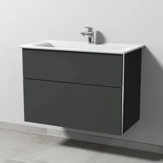 Sanipa 3way Waschtischunterbau zu Ideal Standard Connect Air Waschtisch mit 2 Auszügen, Graphit-Matt BP6421B
