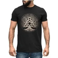 Neverless Print-Shirt Herren T-Shirt Yggdrasil Weltenbaum nordische Mythologie Asgard mit Print