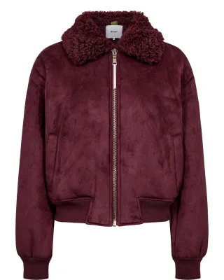 Nümph - Bomberjacke mit Fellkragen rot - Gr. - 36