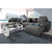 Jockenhöfer Gruppe Wohnlandschaft Orlando U-Form, B: 337 cm, Liegefl. 135x305 cm, mit Bettfunktion, Bettkasten, 2 Kopfstützen & 2 Zierkissen, Federkern
