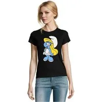 Blondie & Brownie T-Shirt Schlumpfine Schlumpf Papa Schlumpf Schlumpfhausen Smurf Schlumpfine Damen T-Shirt Schlumpfine Papa Schlumpf Smurf Motiv Schlumpfhaus