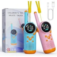 LA CUTE Walkie Talkie Walkie Talkie Kinder 8 Kanal Funkgerät mit VOX LED USB wiederaufladbar, (Walkie-Talkie Set für Kinder mit USB-Ladekabel und Tragebändern, 2-St., 2 Walkie-Talkies mit Zubehör – ideal für Abenteuer drinnen & draußen), Kindgerechte
