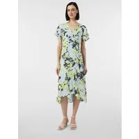 comma Midikleid Kleid Antailliertes Midikleid mit Volants und All-over-Print