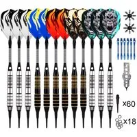 COFI 1453 Dartpfeil Soft Tip Darts Set mit Accessories, 12 Pack Kunststoffspitzen