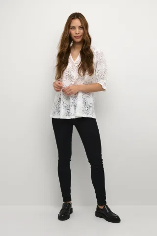 Langarm-Bluse Relaxed fit Spring Gardenia white
