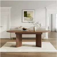Flieks Esstisch (Länge 120-160/T80/H75 cm, 1-St., 1 Tisch), ausziehbarer Küchentisch ovaler Tisch Holzoptik, Nussbaumfarbe