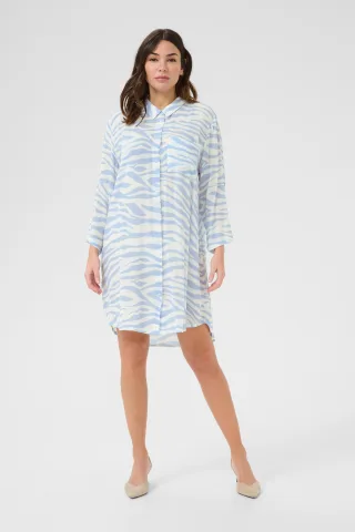Langarm - Hemd Loose fit Soft Chambray / Chalk Graphic light blue