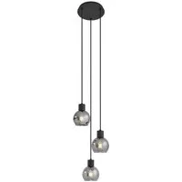 Qazqa Pendelleuchte Vidro, ohne Leuchtmittel, Warmweiß, QAZQA Hängeleuchte, e27, Grau, Glas, Art Deco