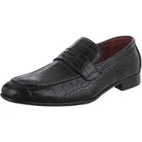 Coolwalk Stilvoller Herrenschuh mit Kroko-Prägung für Alltag Slipper (90625197) Blockabsatz Business-Schuhe in Schwarz