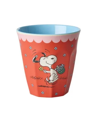 Rice Melamin Becher mit Snoopy Print 250ml, rot
