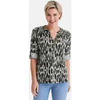 STOOKER WOMEN 3/4-Arm-Shirt MARIE Print Shirt Bluse 3/4-Arm Regular Fit Shirt Bluse Baumwolle Shirt Knopfleiste für Damen