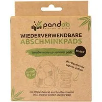 pandoo Abschminkschwamm 10 wiederverwendbare Abschminkpads, Schwarz, 100% Bio-Baumwolle, 10 tlg.