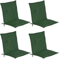 Beautissu Sitzauflage 4er Set Niedriglehner Auflage Loft NL, 100x50x6cm, Dunkelgrün, Sitzkissen Niederlehner Rückenkissen Stuhlkissen Schaumkern Füllung