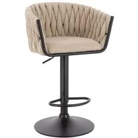 HOME DELUXE Barhocker SAMIR - 83-104 x 53 x 45 cm (2 St), Höhenverstellbar & drehbar, gepolsterter Sitzhocker mit Fußablage