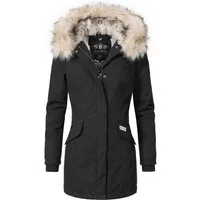 Navahoo Wintermantel Cristal stylischer Damen Winterparka mit Kunstfell-Kapuze