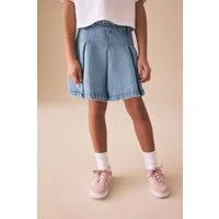 Next Shorts Plissierter Denimrock (1-tlg)