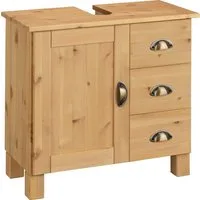 Home affaire Waschbeckenunterschrank Oslo Kiefer, 1 Tür und 3 Schubkästen, Breite 60 cm, Höhe 55 cm