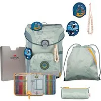 DerDieDas® Schulranzen Exklusiv Neon Schulranzenset 5-teilig (Set, 5-tlg)