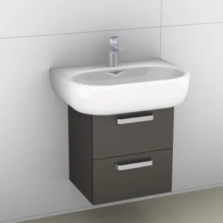 Artiqua 413 Waschtischunterschrank für 4U 223465 Stahlgrau Metallic, 413-WU2L-K23-7141-88 413-WU2L-K23-7141-88