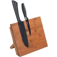 WENKO Magnet-Messerblock Modell Mesina, magnetischer Messerhalter für die Küche, Bambus, Landhaus-Stil