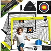 KESSER Fußballtor Set mit Tragetasche, Heringen, Zielscheibe, Hütchen & Pumpe, Pop-Up Tor mit Anti-Rutschfüßen – ideal für Training & Freizeitspiele