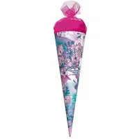 Roth Schultüte Roth Geschwisterschultüte 35cm, Tüllverschluss Blumen, Verschluss Tüll