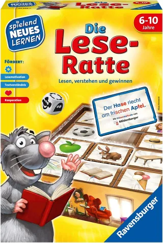 Ravensburger 24956 - Die Lese-Ratte - Spielen und Lernen für Kinder Lernspiel für Kinder ab 6-10 Jahren Spielend Neues Lernen für 1-4 Spieler