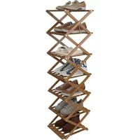 JEOBEST Schuhregal Faltbares Schuhregal aus Bambus Organizer Platzsparend, Regal für Deko, (4/5/6/7 Ebenen) Schuhregal schmal, Küchenregal, 25x25cm