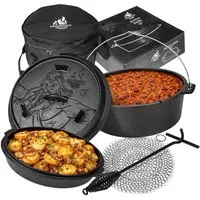 Feuergott Grilltopf FEUERGOTT Dutch Oven Set 6 l Set, Gusseisen