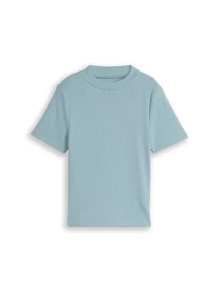 tom tailor kids - Cropped T-Shirt mit Rippstruktur tourmaline - Gr. - 164