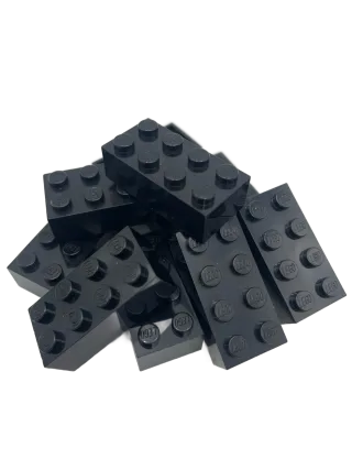 LEGO 10 Basic Steine 2x4 in Schwarz