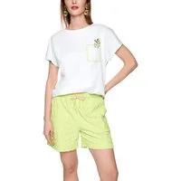 Marc Cain T-Shirt Dessert Fiesta Premium Damenmode mit Kaktus-Print und gestrickte Brusttasche