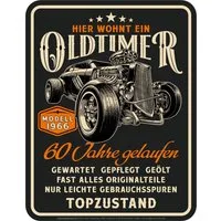 LOBO NEGRO® Metallschild als Geschenk oder Deko zum 60. Geburtstag: Oldtimer Jahrgang 1966