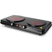 Casativo Doppelkochplatte aus Glaskeramik 2 Infrarot Elektro Kochfelder 2000W tragbar, Kochfeld 1 - Ø 16,4 cm & 800 Watt, Kochfeld 2 - Ø 18,8 cm & 1200 Watt