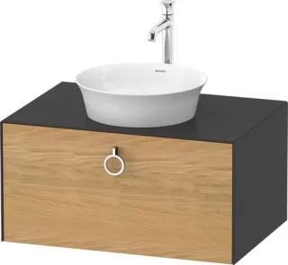Duravit White Tulip Konsolenwaschtischunterbau wandhängend Natur Eiche & Graphit Matt & Seidenmatt 8 WT49800H5580010